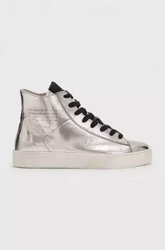 Кожаные кроссовки AllSaints, серебряный