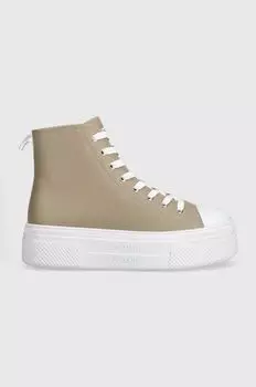 Кожаные кроссовки Armani Exchange, бежевый