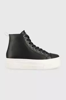 Кожаные кроссовки Armani Exchange, черный
