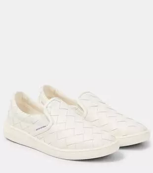 Кожаные кроссовки Bottega Veneta, белый