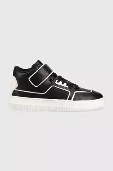 Кожаные кроссовки Chunky Cupsole на шнуровке Mid Calvin Klein Jeans, черный