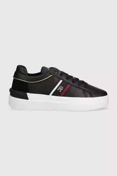 Кожаные кроссовки CORP WEBBING COURT Tommy Hilfiger, черный