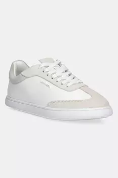 Кожаные кроссовки CUPSOLE LACE UP - LTH SUE MIX Calvin Klein, белый