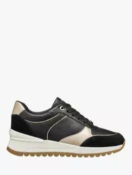 Кожаные кроссовки desya Geox, цвет Black/Light Gold