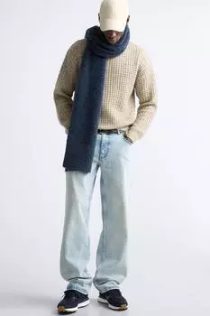 Кожаные кроссовки для бега ZARA, синий
