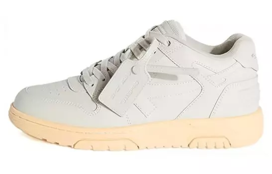 Кожаные кроссовки для офиса Off-White, серый