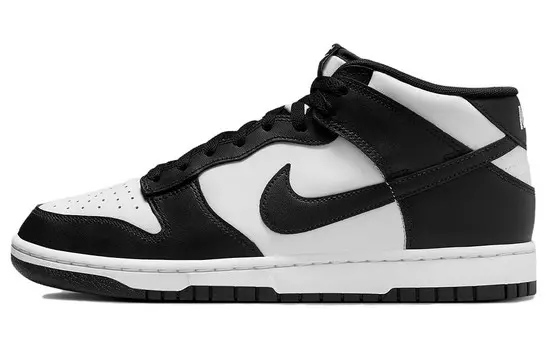 Кожаные кроссовки Dunk Mid Panda Nike, белый/черный
