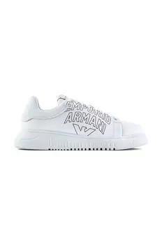 Кожаные кроссовки Emporio Armani, белый