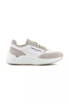 Кожаные кроссовки Emporio Armani, белый
