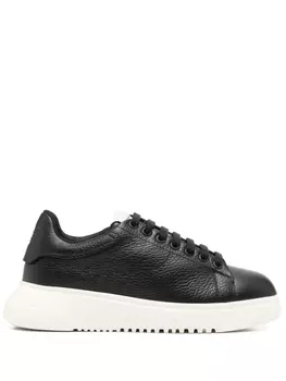 Кожаные кроссовки Emporio Armani, черный