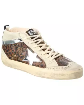 Кожаные кроссовки Golden Goose Mid Star, мультиколор