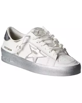 Кожаные кроссовки Golden Goose Stardan, цвет White/Silver