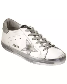 Кожаные кроссовки Golden Goose Superstar, цвет White/Silver