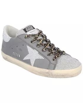 Кожаные кроссовки Golden Goose Superstar, серый