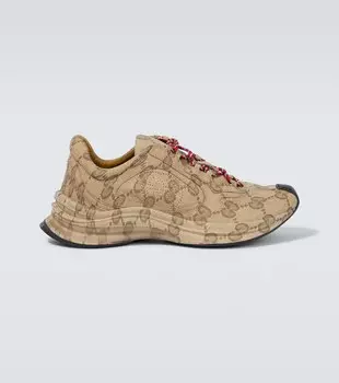 Кожаные кроссовки Gucci Run Gucci, бежевый