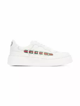 Кожаные кроссовки Interlocking G Gucci, белый
