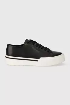 Кожаные кроссовки LOW TOP LACE UP Calvin Klein, черный