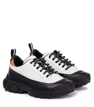 Кожаные кроссовки mini arthur Burberry, белый