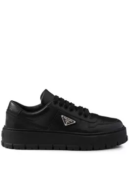Кожаные кроссовки Prada, черный