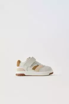 Кожаные кроссовки «ретро» ZARA, белый