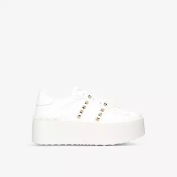Кожаные кроссовки rockstud untitled на платформе Valentino Garavani, белый