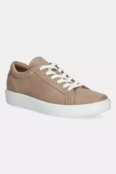 Кожаные кроссовки Soft Ecco, коричневый