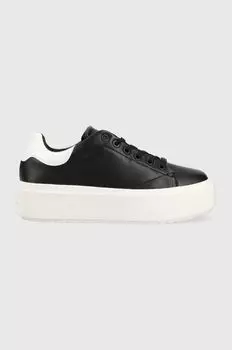 Кожаные кроссовки SQUARED FLATFORM CUP Calvin Klein, черный