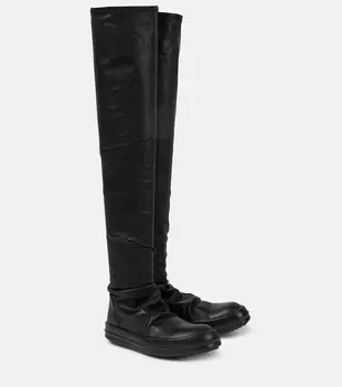 Кожаные кроссовки stocking sneaks Rick Owens, черный