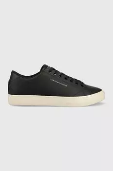 Кожаные кроссовки TH HI VULC CORE LOW Tommy Hilfiger, черный