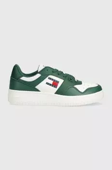 Кожаные кроссовки TJM RETRO BASKET ESS Tommy Jeans, зеленый