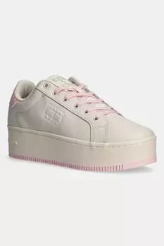 Кожаные кроссовки TJW FLATFORM ESS Tommy Jeans, бежевый