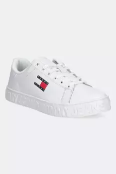 Кожаные кроссовки TJW LOGO SNEAKER ESS Tommy Jeans, белый