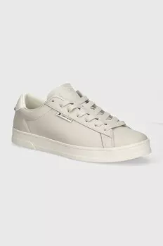 Кожаные кроссовки Tommy Jeans TJM LEATHER LOW CUPSOLE, серый