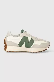 Кожаные кроссовки U327LX New Balance, белый