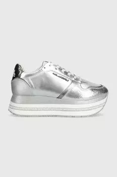 Кожаные кроссовки VELOCITA MAX Karl Lagerfeld, серебро