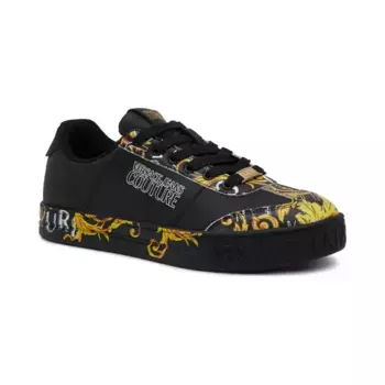 Кожаные кроссовки Versace, черный