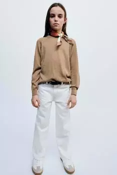 Кожаные кроссовки ZARA, белый