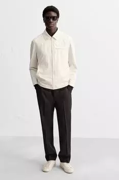 Кожаные кроссовки ZARA, белый