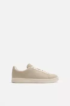 Кожаные кроссовки ZARA, цвет SAND/BROWN