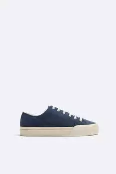 Кожаные кроссовки ZARA, синий