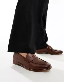 Кожаные лоферы ASOS DESIGN на натуральной подошве