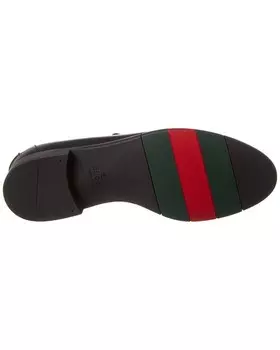 Кожаные лоферы Gucci Web, черный