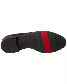 Кожаные лоферы Gucci Web, черный