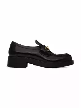 Кожаные лоферы Horsebit Gucci, черный