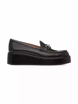 Кожаные лоферы Horsebit Gucci, черный