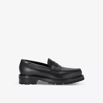 Кожаные лоферы на платформе в стиле милитари Off-White, черный