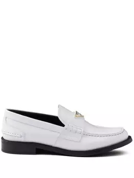 Кожаные лоферы Prada, белый