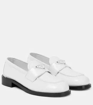 Кожаные лоферы Prada, белый