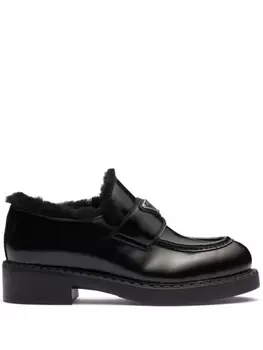 Кожаные лоферы Prada, черный