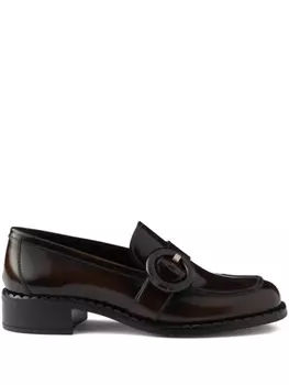 Кожаные лоферы Prada, коричневый